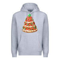Heather Grey red christmas cookie cake fa element Premium Hoodie - FaDigitalArtStudio