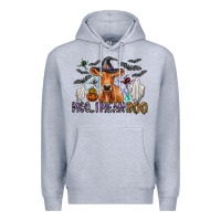 Heather Grey Moo I Mean Boo Premium Hoodie - CowhideDigitalArt