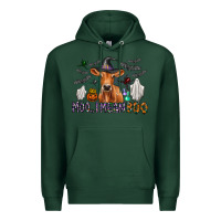 Sports Green Moo I Mean Boo Premium Hoodie - CowhideDigitalArt