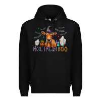 Black Moo I Mean Boo Premium Hoodie - CowhideDigitalArt