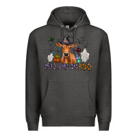 Charcoal Heather Moo I Mean Boo Premium Hoodie - CowhideDigitalArt