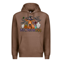 Chestnut Moo I Mean Boo Premium Hoodie - CowhideDigitalArt