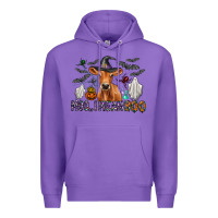Purple Moo I Mean Boo Premium Hoodie - CowhideDigitalArt