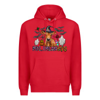 Red Moo I Mean Boo Premium Hoodie - CowhideDigitalArt