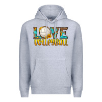 Heather Grey love volleyball Premium Hoodie - HRA Design Shop