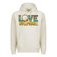 Oatmeal Heather love volleyball Premium Hoodie - HRA Design Shop