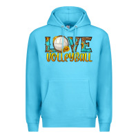 Ocean Blue love volleyball Premium Hoodie - HRA Design Shop