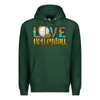 Sports Green love volleyball Premium Hoodie - HRA Design Shop