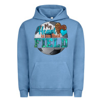 Pigment Pebble Blue my heart is on that field soccer Urban Hoodie - HRA Design Shop