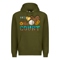 Army Green my heart is on that court Premium Hoodie - HRA Design Shop