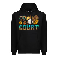 Black my heart is on that court Premium Hoodie - HRA Design Shop