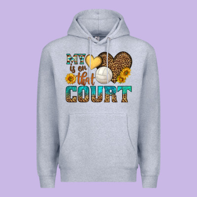 My Heart Is On That Court Premium Hoodie Designed By Hra Design Shop