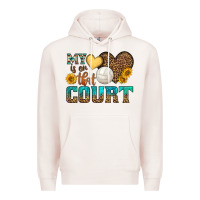 Pale Pink my heart is on that court Premium Hoodie - HRA Design Shop