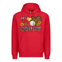 Red my heart is on that court Premium Hoodie - HRA Design Shop