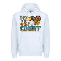 White my heart is on that court Premium Hoodie - HRA Design Shop