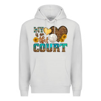 Dove Grey my heart is on that court Premium Hoodie - HRA Design Shop