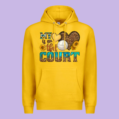 My Heart Is On That Court Premium Hoodie Designed By Hra Design Shop