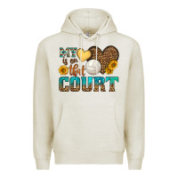 Oatmeal Heather my heart is on that court Premium Hoodie - HRA Design Shop