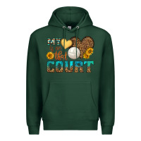 Sports Green my heart is on that court Premium Hoodie - HRA Design Shop