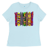 Baby Blue mardi gras crawfish cake and mask with leopar and fleur de lis brushst Ladies Tee - Artiststas