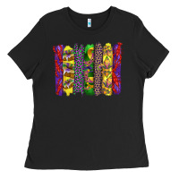 Black mardi gras crawfish cake and mask with leopar and fleur de lis brushst Ladies Tee - Artiststas