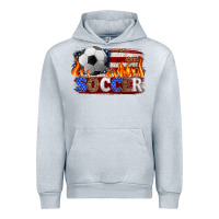 Heather Grey western american flag soccer Urban Hoodie - HRA Design Shop