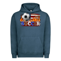 Pigment Midnight Navy western american flag soccer Urban Hoodie - HRA Design Shop