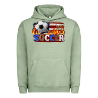 Pigment Oil Green western american flag soccer Urban Hoodie - HRA Design Shop