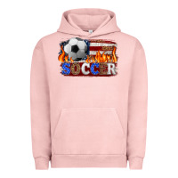 Pigment Salmon western american flag soccer Urban Hoodie - HRA Design Shop