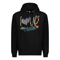Black love autism Premium Hoodie - SublimationCraftShop