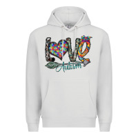 Dove Grey love autism Premium Hoodie - SublimationCraftShop