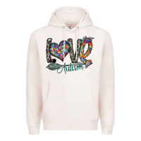 Pale Pink love autism Premium Hoodie - SublimationCraftShop
