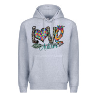 Heather Grey love autism Premium Hoodie - SublimationCraftShop
