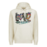 Oatmeal Heather love autism Premium Hoodie - SublimationCraftShop