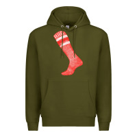 Army Green red sock fa element 2 Premium Hoodie - FaDigitalArtStudio
