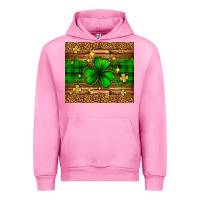 Fuchsia Pink St. Patrick's Day shamrock leopard Urban Hoodie - Neo Western
