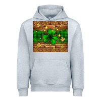 Heather Grey St. Patrick's Day shamrock leopard Urban Hoodie - Neo Western