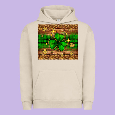 St. Patrick's Day Shamrock Leopard Urban Hoodie Designed By Neo Western