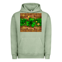 Pigment Oil Green St. Patrick's Day shamrock leopard Urban Hoodie - Neo Western