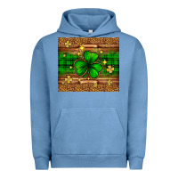 Pigment Pebble Blue St. Patrick's Day shamrock leopard Urban Hoodie - Neo Western