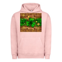 Pigment Salmon St. Patrick's Day shamrock leopard Urban Hoodie - Neo Western