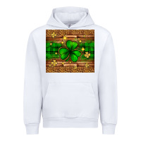 White St. Patrick's Day shamrock leopard Urban Hoodie - Neo Western