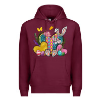 Burgundy Easter Heart Easter Day Premium Hoodie - Neo Western