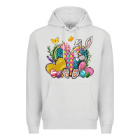 Dove Grey Easter Heart Easter Day Premium Hoodie - Neo Western
