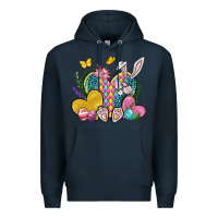 Navy Easter Heart Easter Day Premium Hoodie - Neo Western