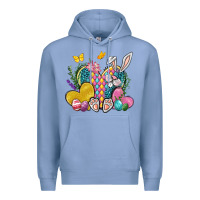 Colony Blue Easter Heart Easter Day Premium Hoodie - Neo Western