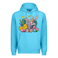 Ocean Blue Easter Heart Easter Day Premium Hoodie - Neo Western