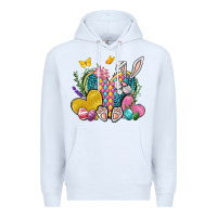 White Easter Heart Easter Day Premium Hoodie - Neo Western