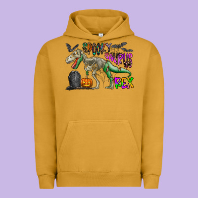Spooky Saurus Rex Urban Hoodie Designed By Cowhidedigitalart