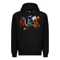 Black nurse halloween Premium Hoodie - CowhideDigitalArt
